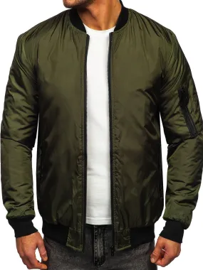 Giacca mezza stagione tipo bomber da uomo verde Bolf AK95