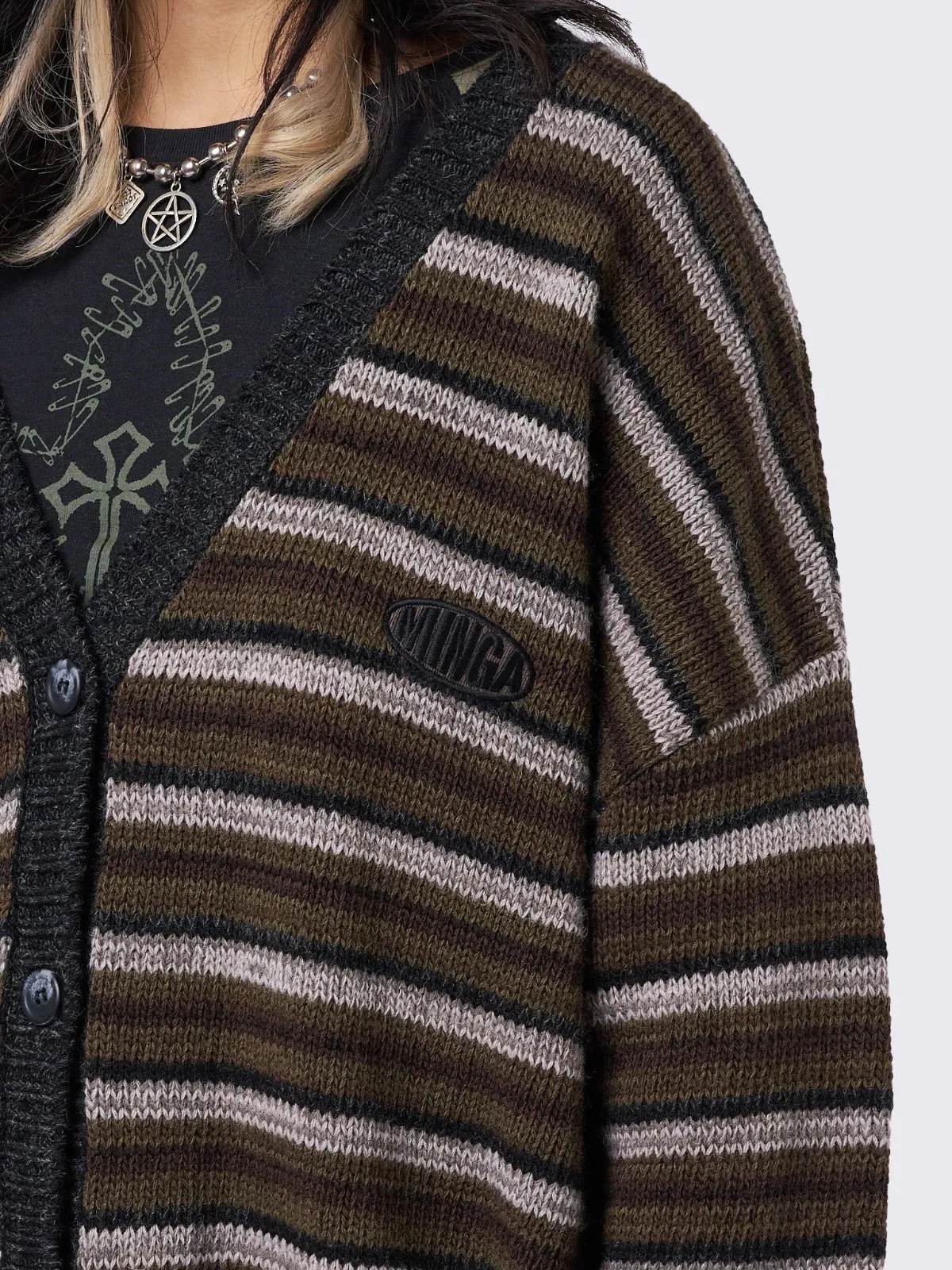 Gilmore Brown Striped Knit Cardigan