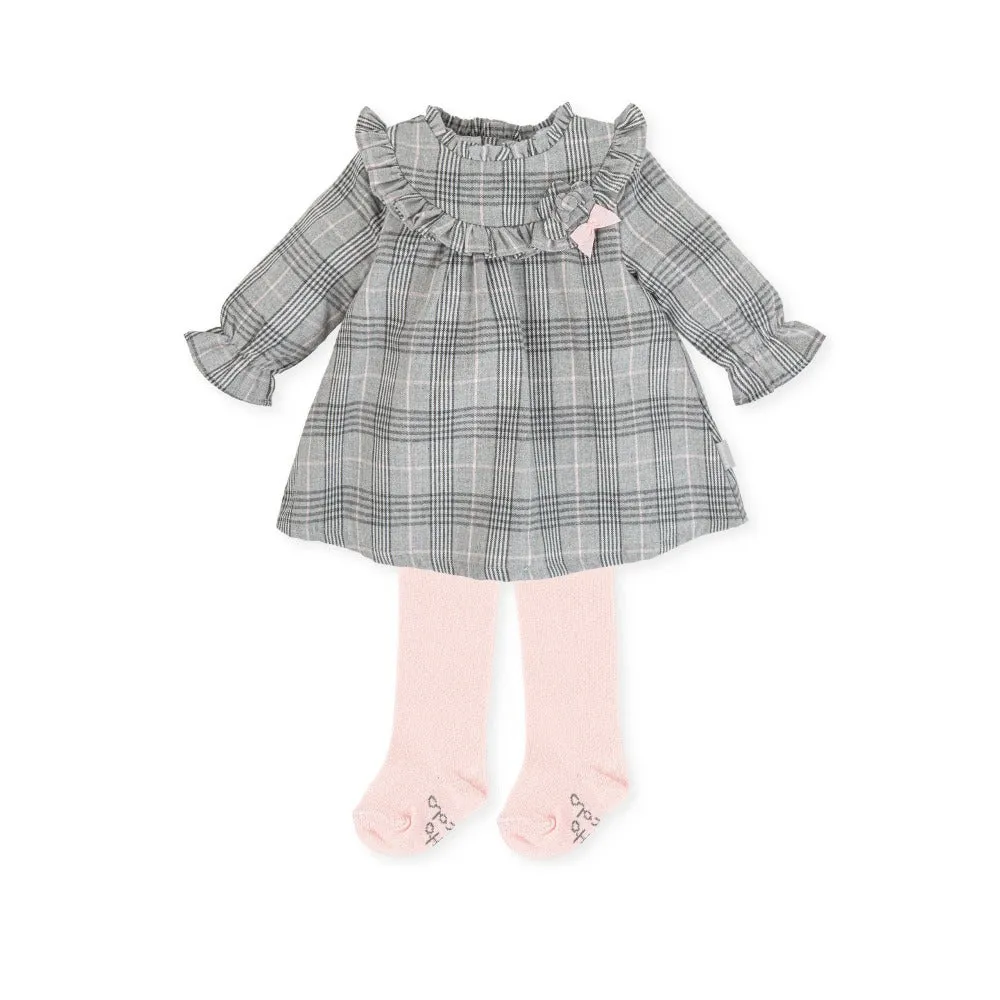 Girl leo Dress & Tights-Grey