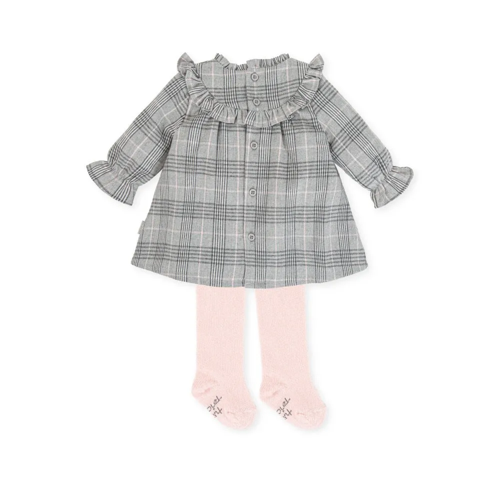 Girl leo Dress & Tights-Grey