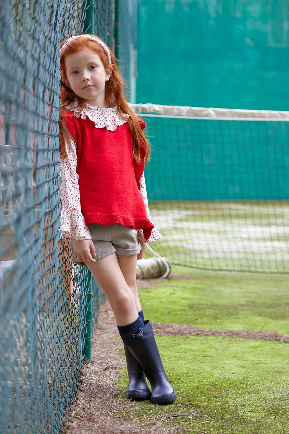 Girl Témpera Shorts & Tights-Ecru