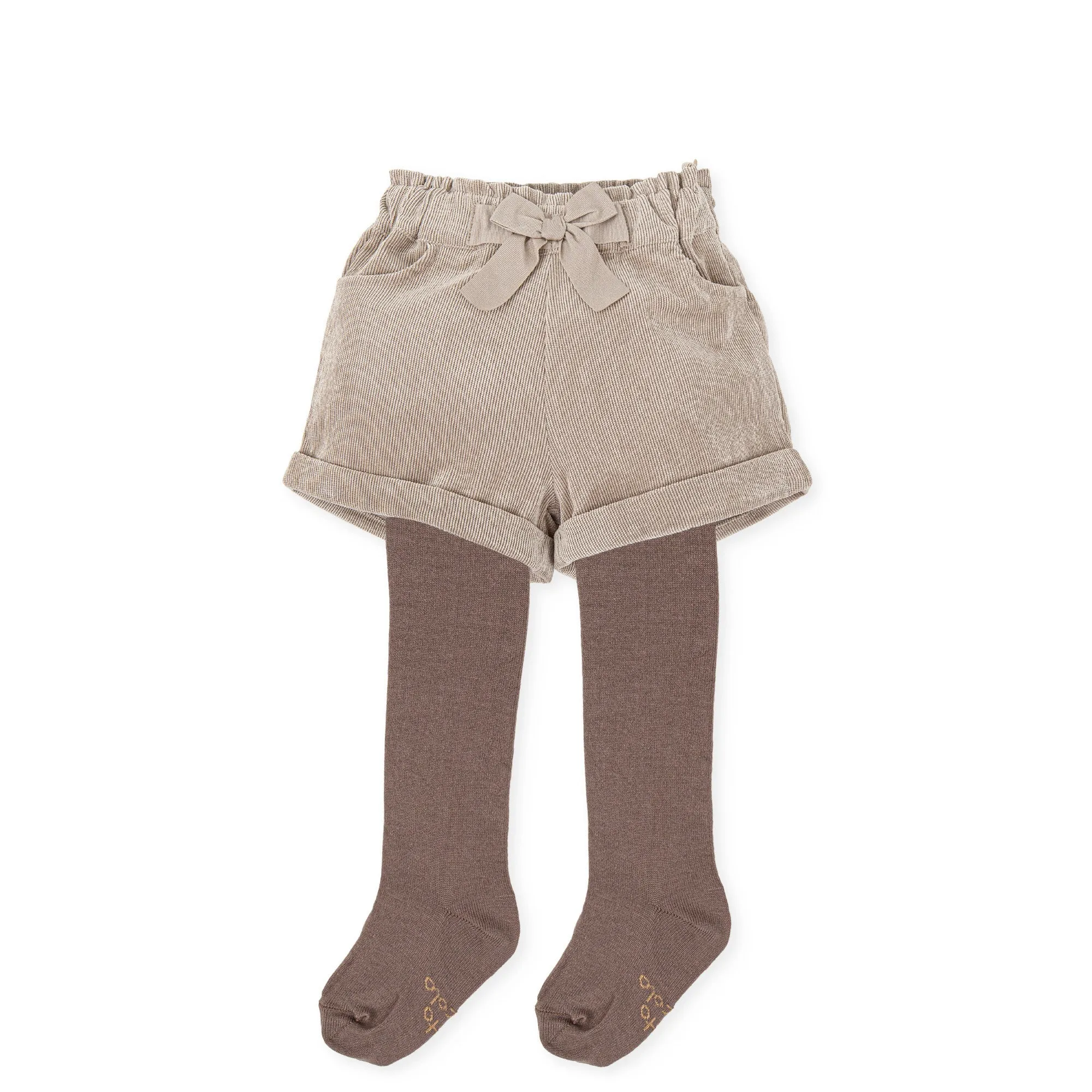 Girl Témpera Shorts & Tights-Ecru