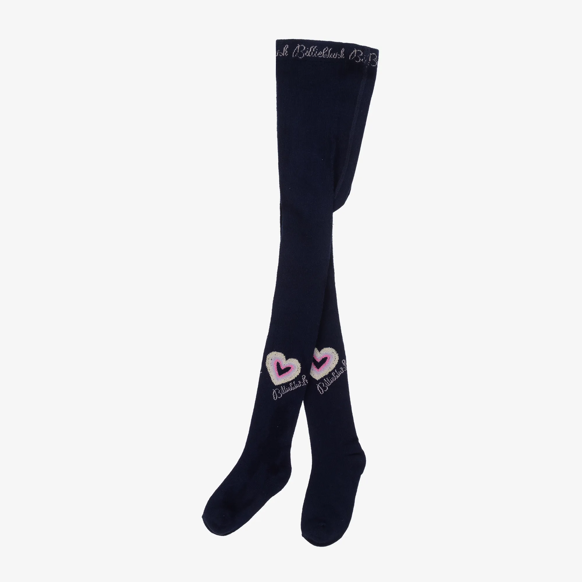  Girls Navy Blue Heart Tights