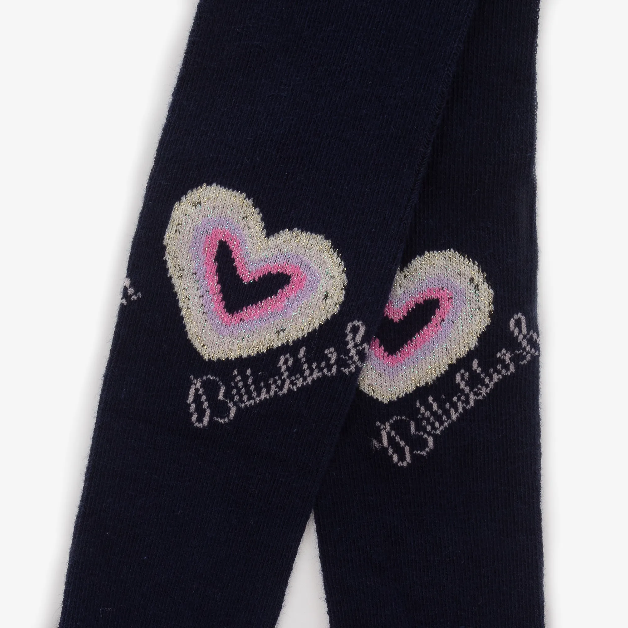  Girls Navy Blue Heart Tights