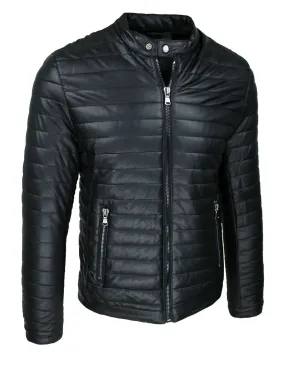 Giubbotto giacca uomo nero ecopelle slim fit giubbino bomber casual invernale