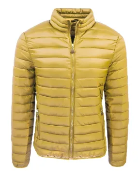 Giubbotto piumino uomo 100 grammi giallo casual giacca bomber impermeabile