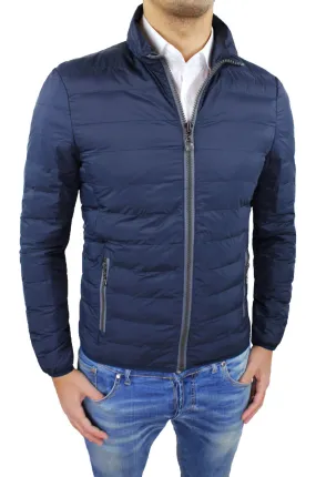 GIUBBOTTO PIUMINO UOMO DIAMOND ECO PIUMA BLU GIUBBINO BOMBER da S a 4XL