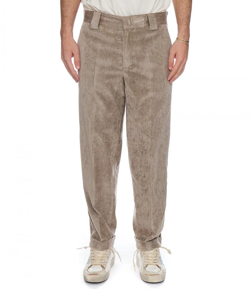 GOLDEN GOOSE LIGHT BEIGE CORDUROY PANTS