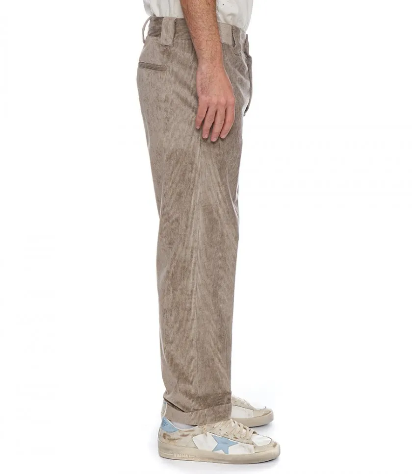 GOLDEN GOOSE LIGHT BEIGE CORDUROY PANTS