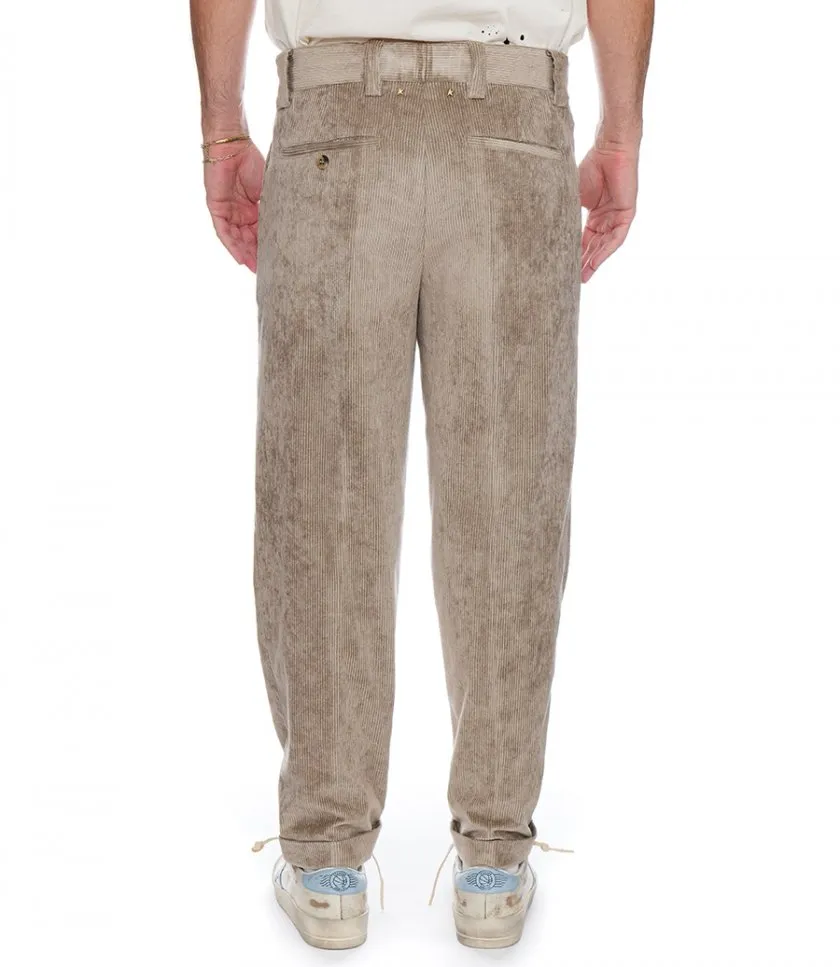 GOLDEN GOOSE LIGHT BEIGE CORDUROY PANTS