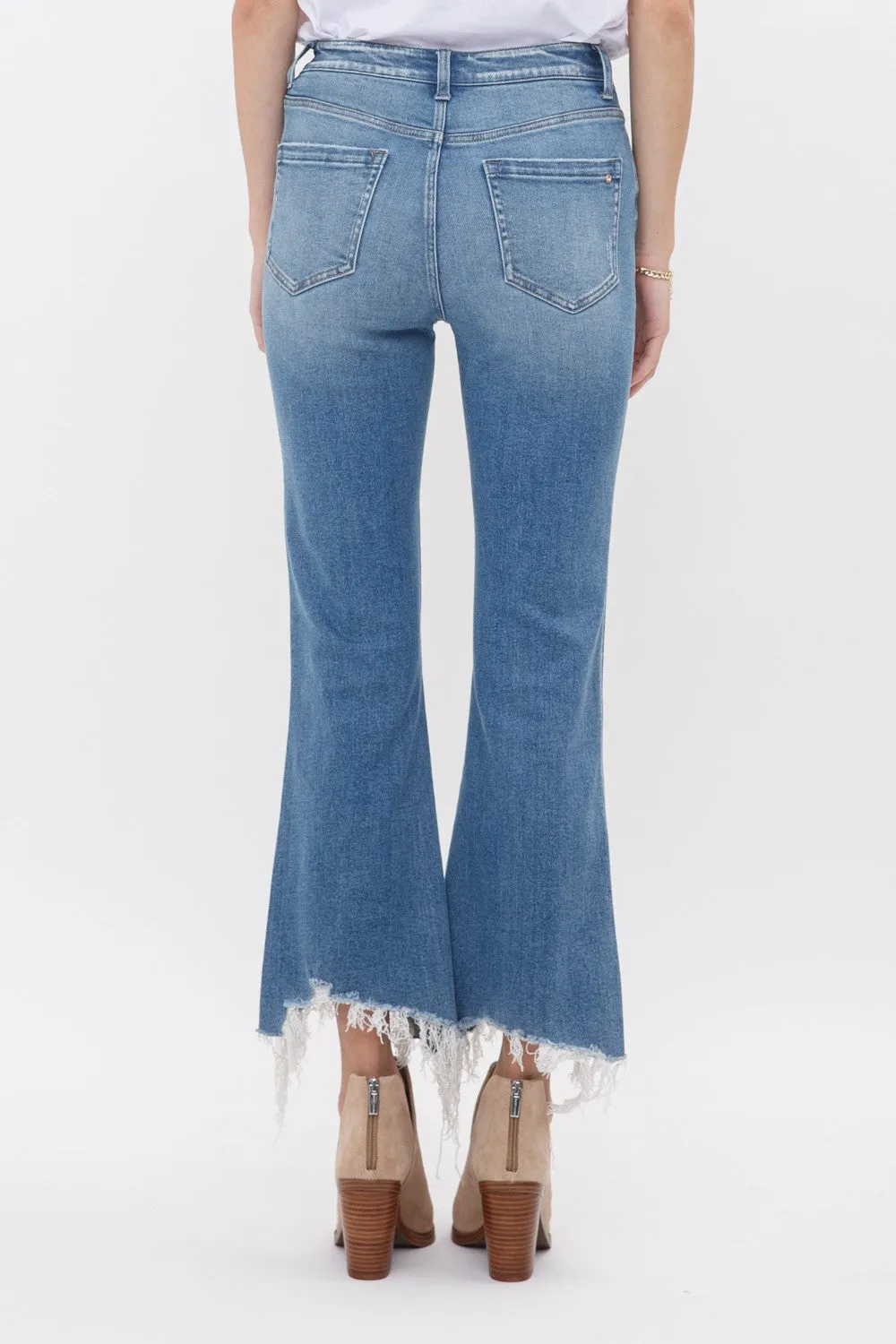 High Rise Crop Flare Jeans