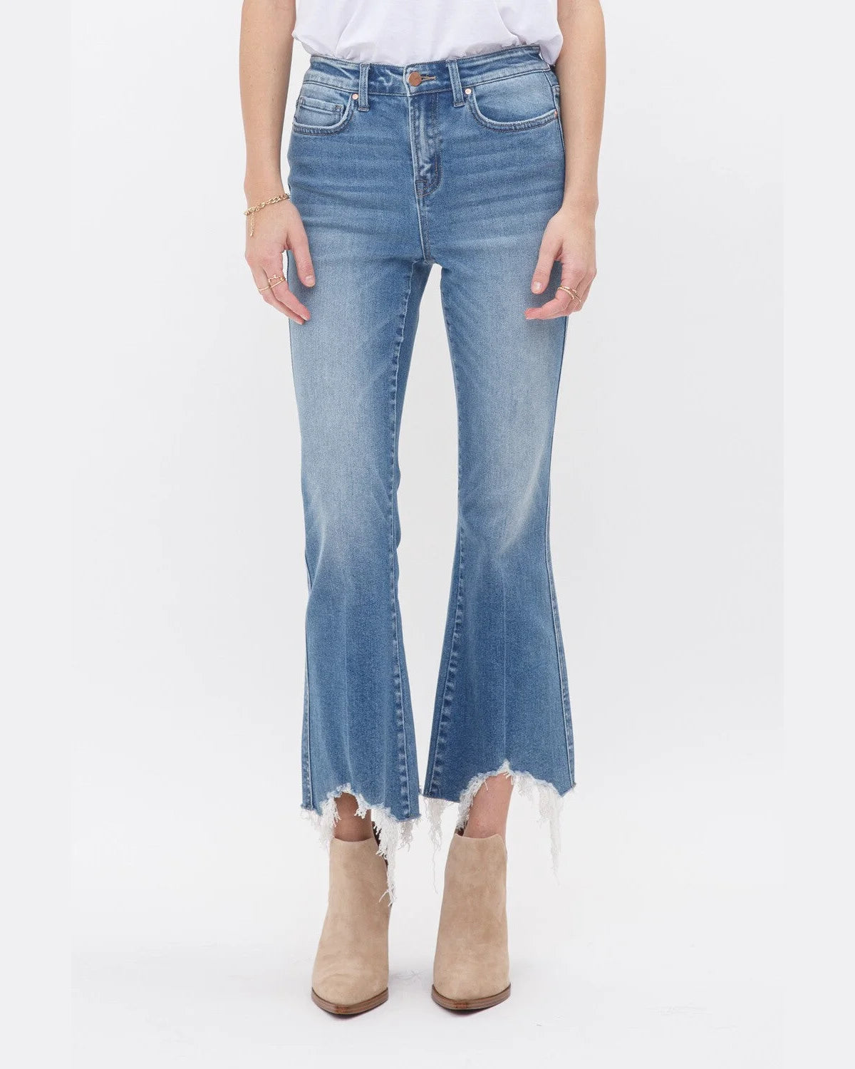 High Rise Crop Flare Jeans