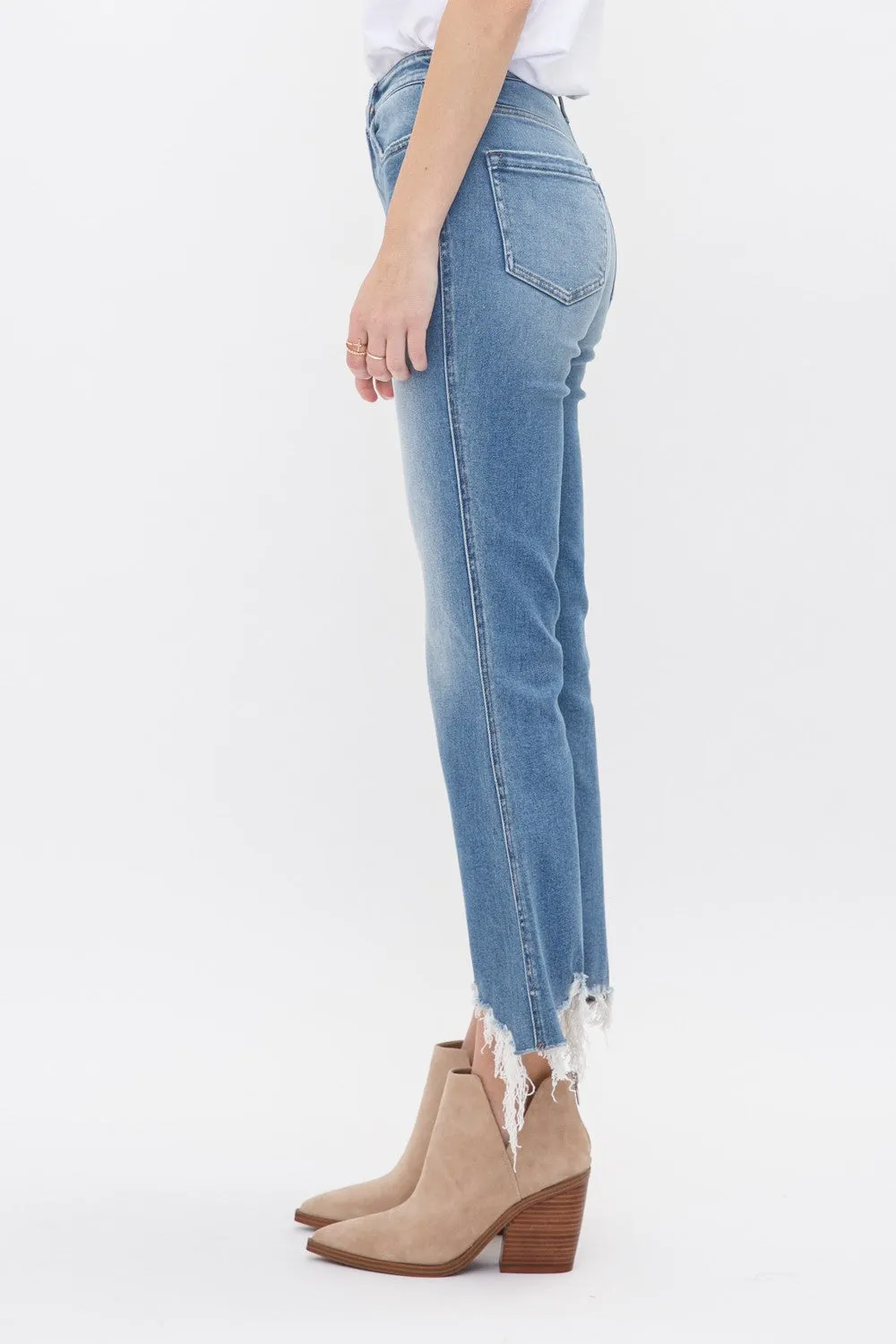 High Rise Crop Flare Jeans