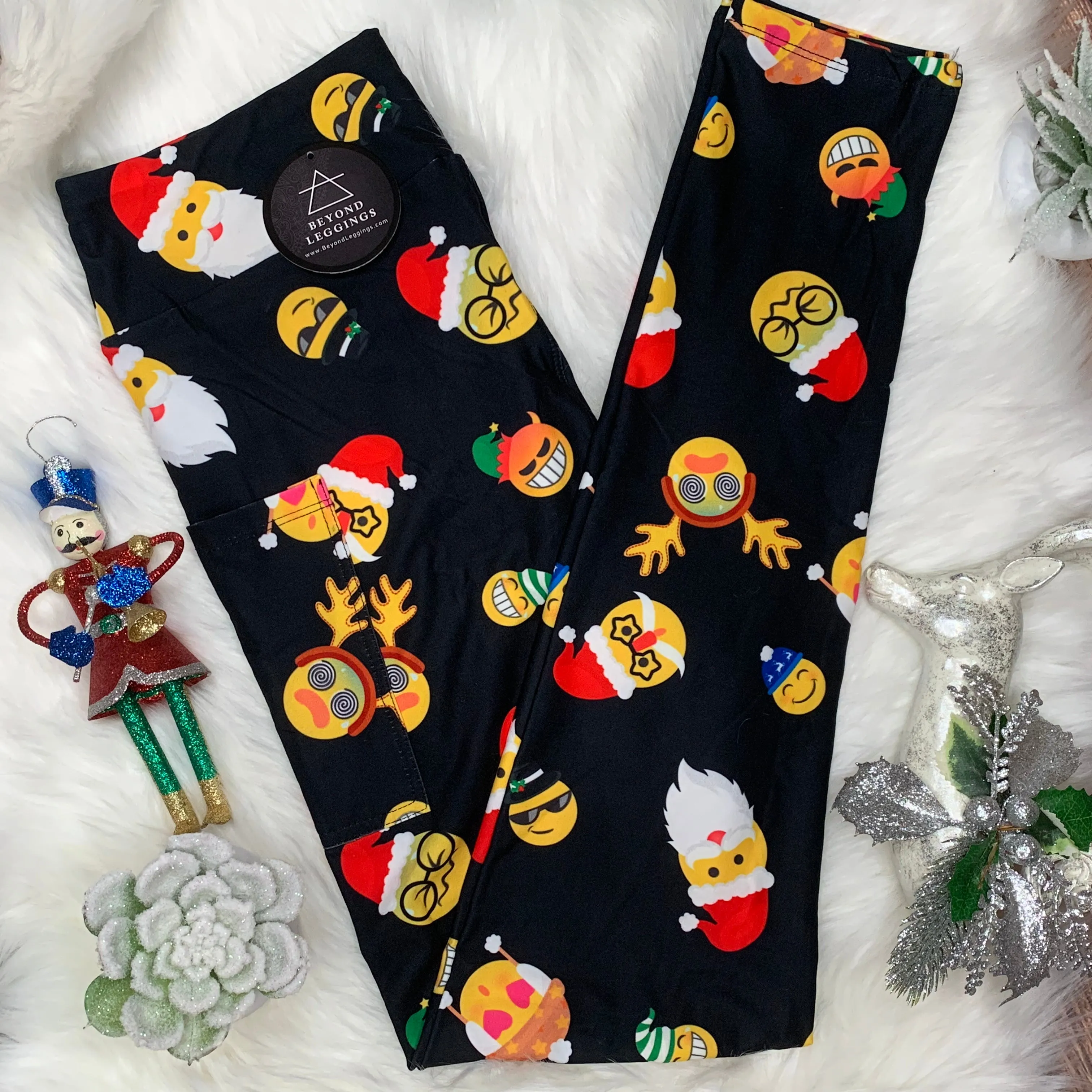 Holiday Emoji  Christmas Pocket Soft Leggings