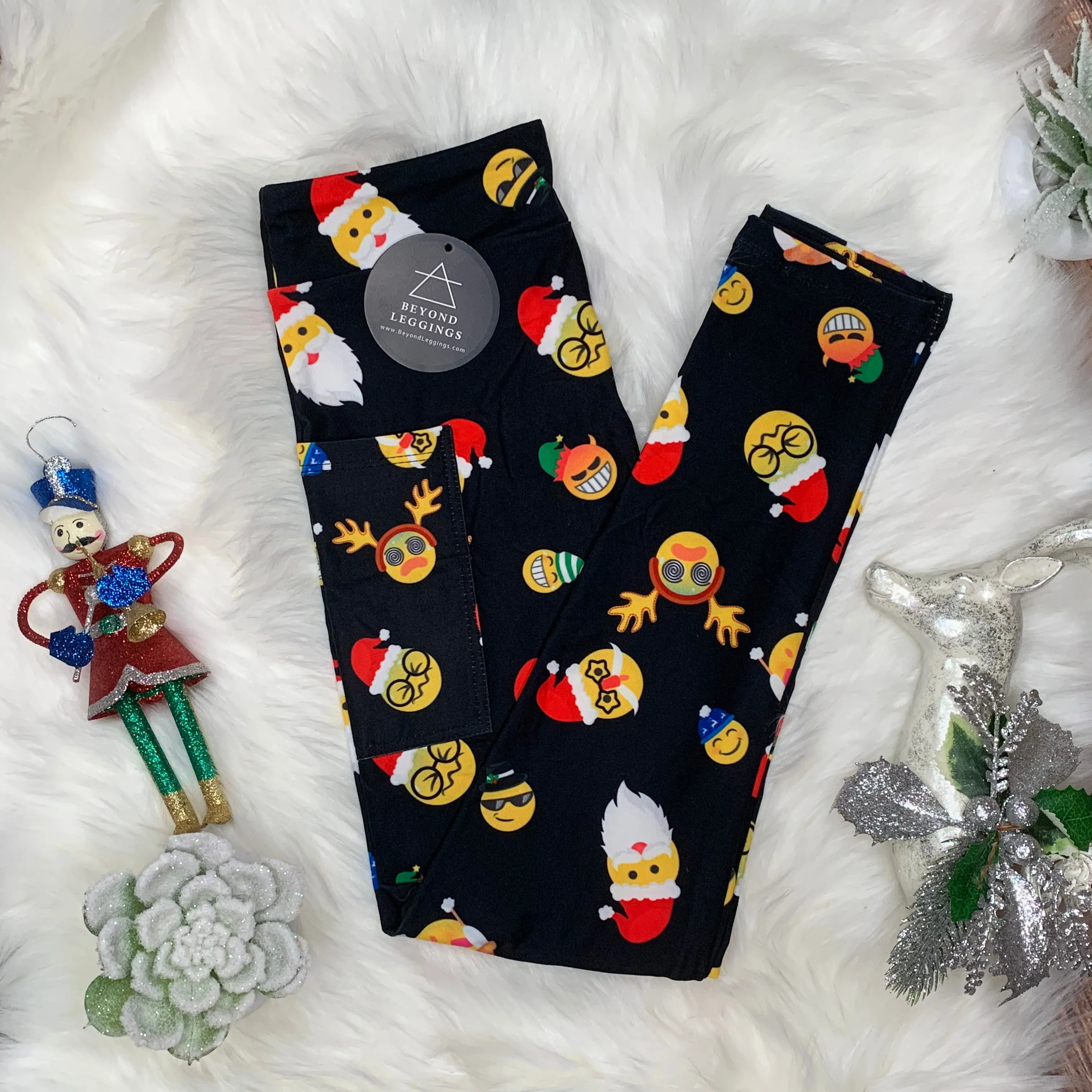 Holiday Emoji  Christmas Pocket Soft Leggings