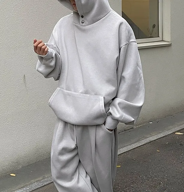 HUE  |Unisex Street Style Long Sleeves Plain Oversized Hoodies