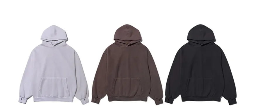 HUE  |Unisex Street Style Long Sleeves Plain Oversized Hoodies