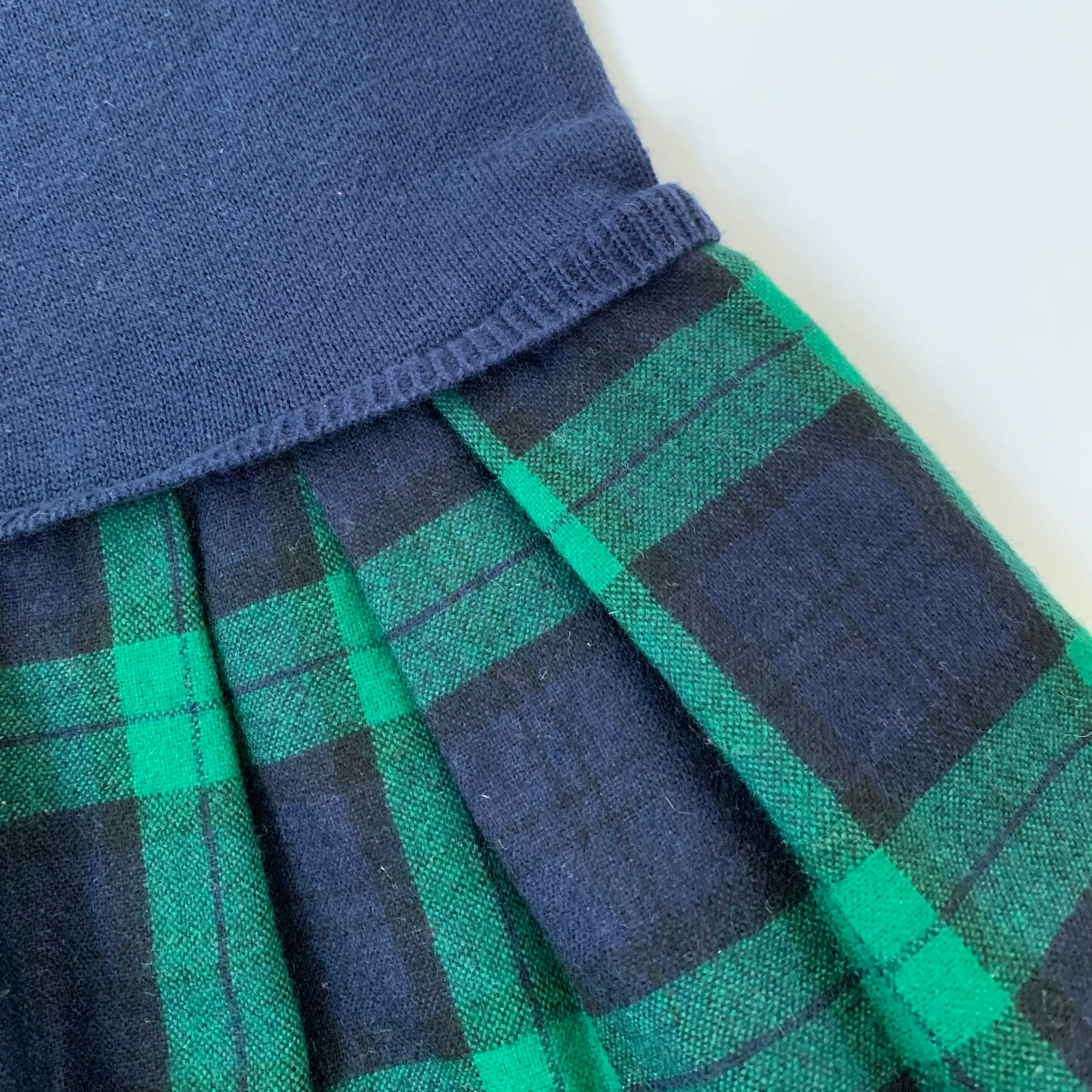 Jacadi Navy And Green Tartan Dress: 18 Months