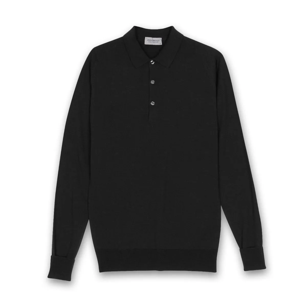 John Smedley - Cotswold Merino Wool Polo in Black