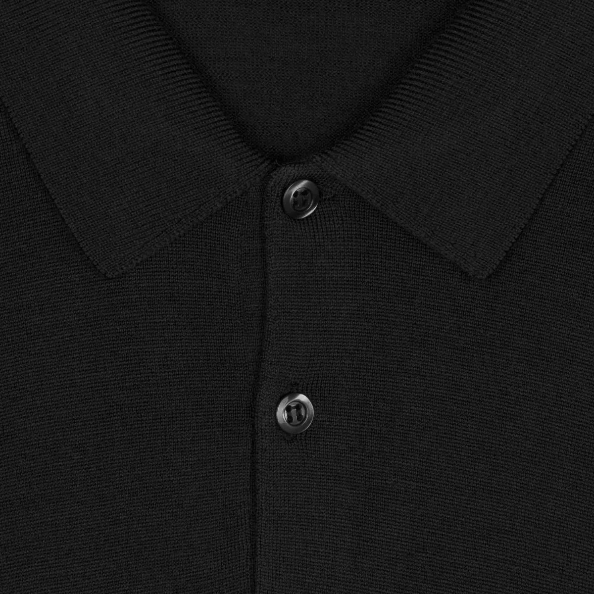 John Smedley - Cotswold Merino Wool Polo in Black