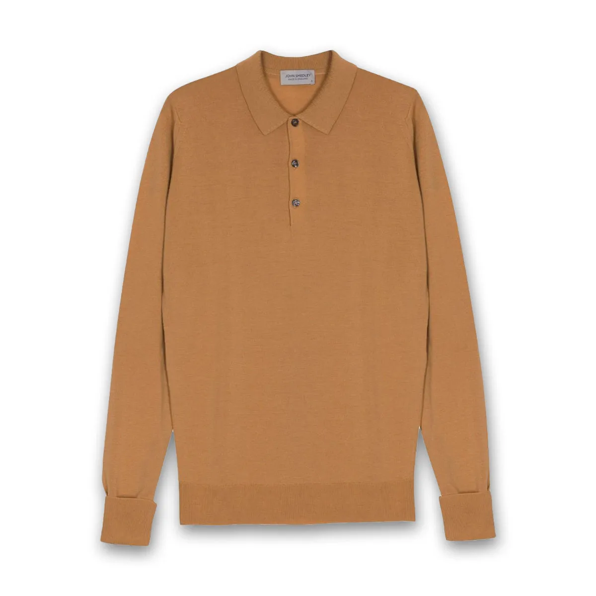 John Smedley - Cotswold Merino Wool Polo in Nutmeg