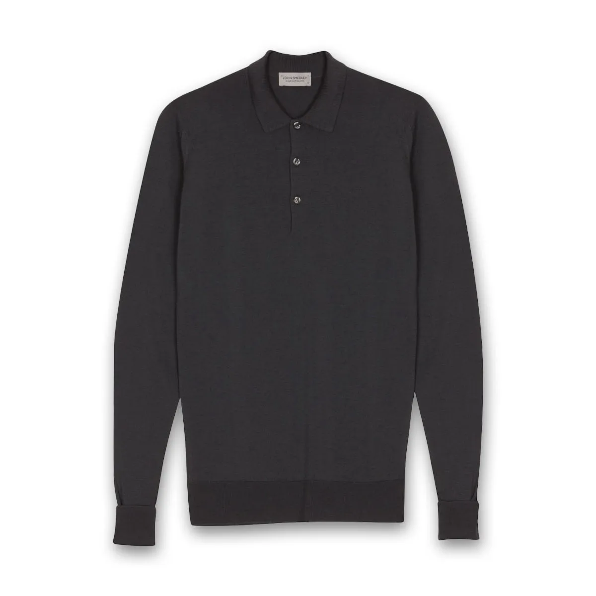 John Smedley - Cotswold Merino Wool Polo in Slate Grey