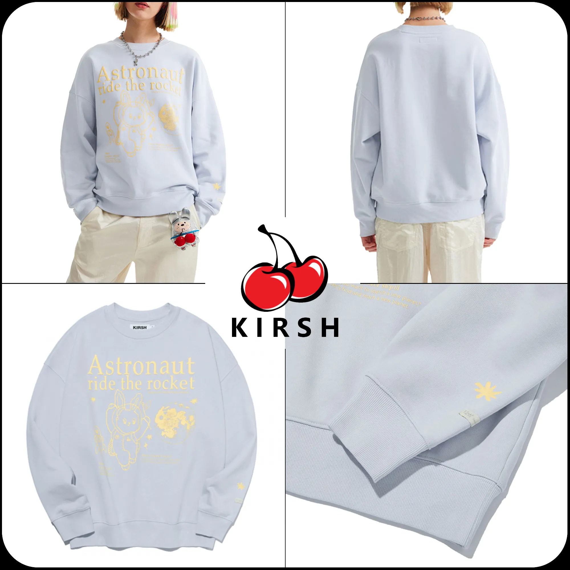 KIRSH  |[ KIRSH ]★WITTY BUNNY PLANET EXPLORER SWEATSHIRT V2