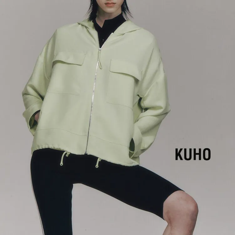 KUHO  |Nylon Street Style Long Sleeves Oversized Logo