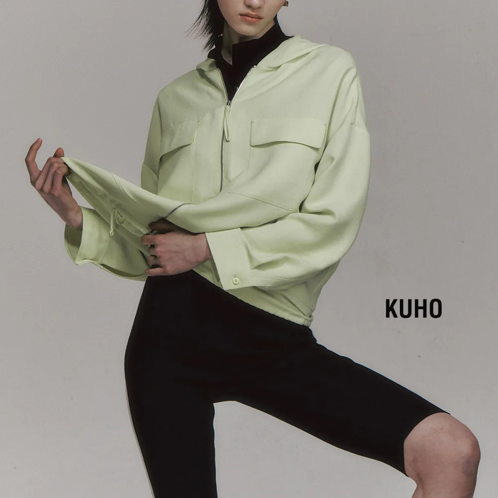 KUHO  |Nylon Street Style Long Sleeves Oversized Logo