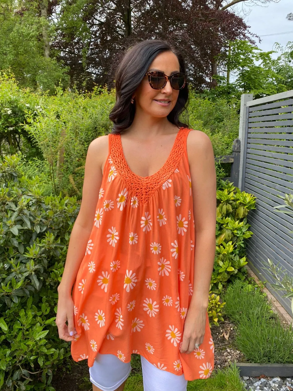 Lace V Neck Flower Vest Vanessa