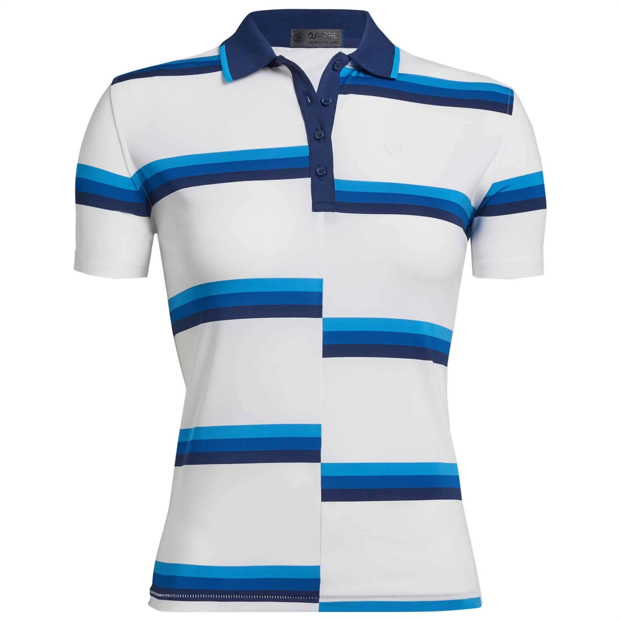 Ladies G/FORE Offset Stripe Polo Snow