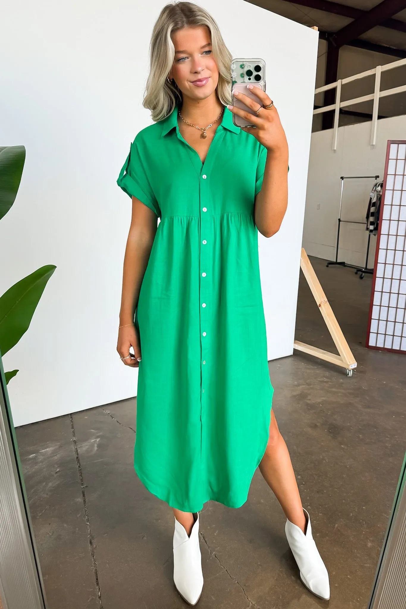 Larissah Button Down Midi Dress