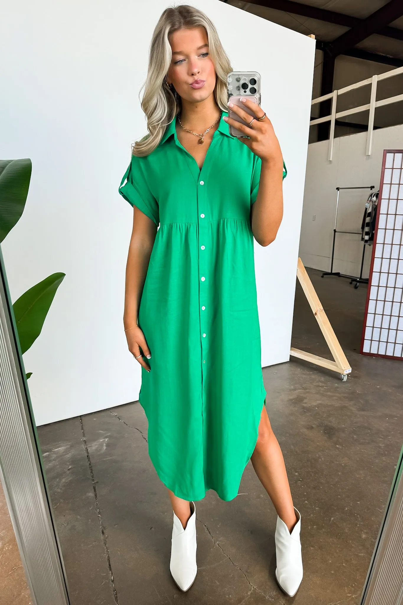 Larissah Button Down Midi Dress