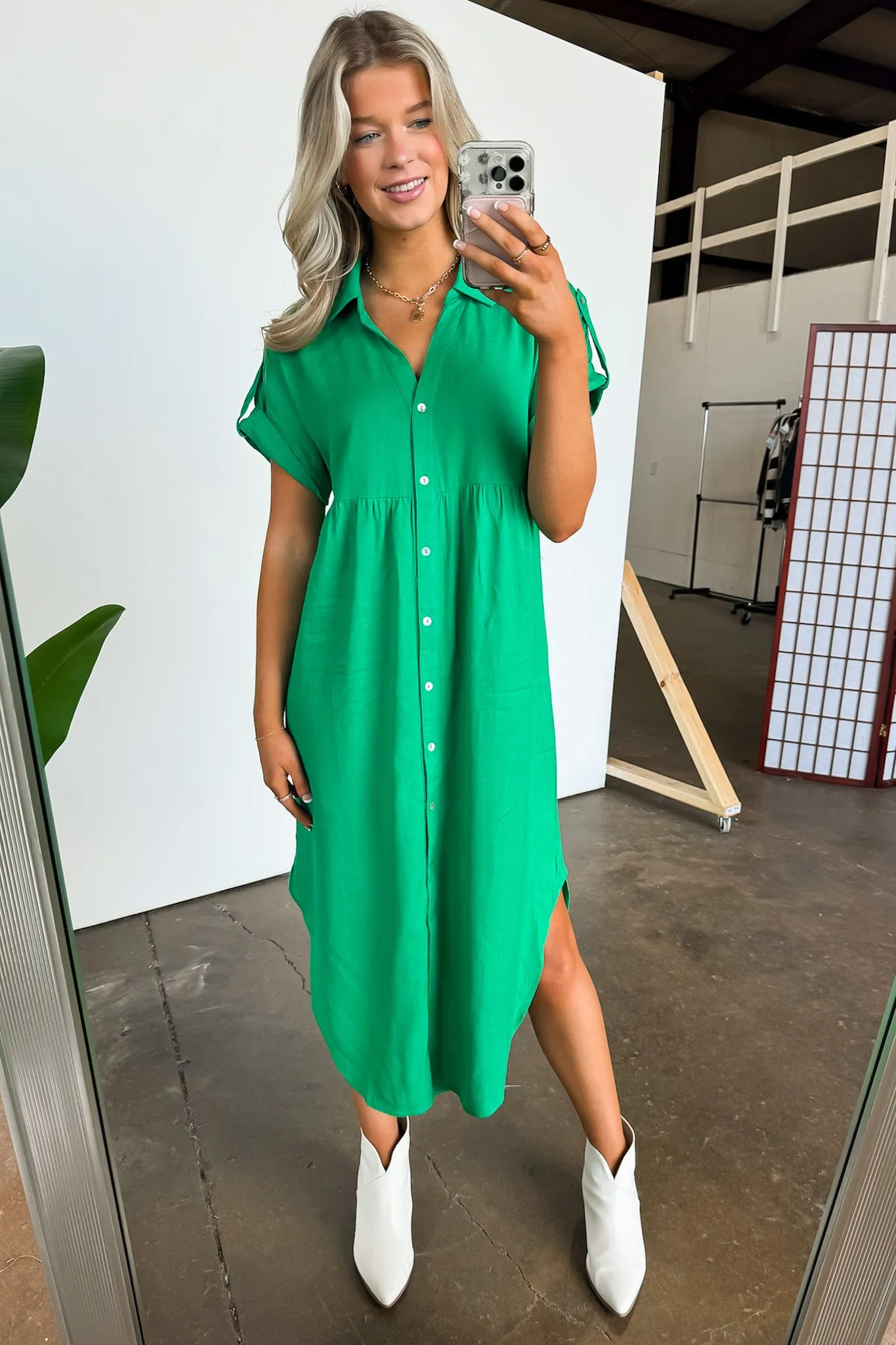 Larissah Button Down Midi Dress