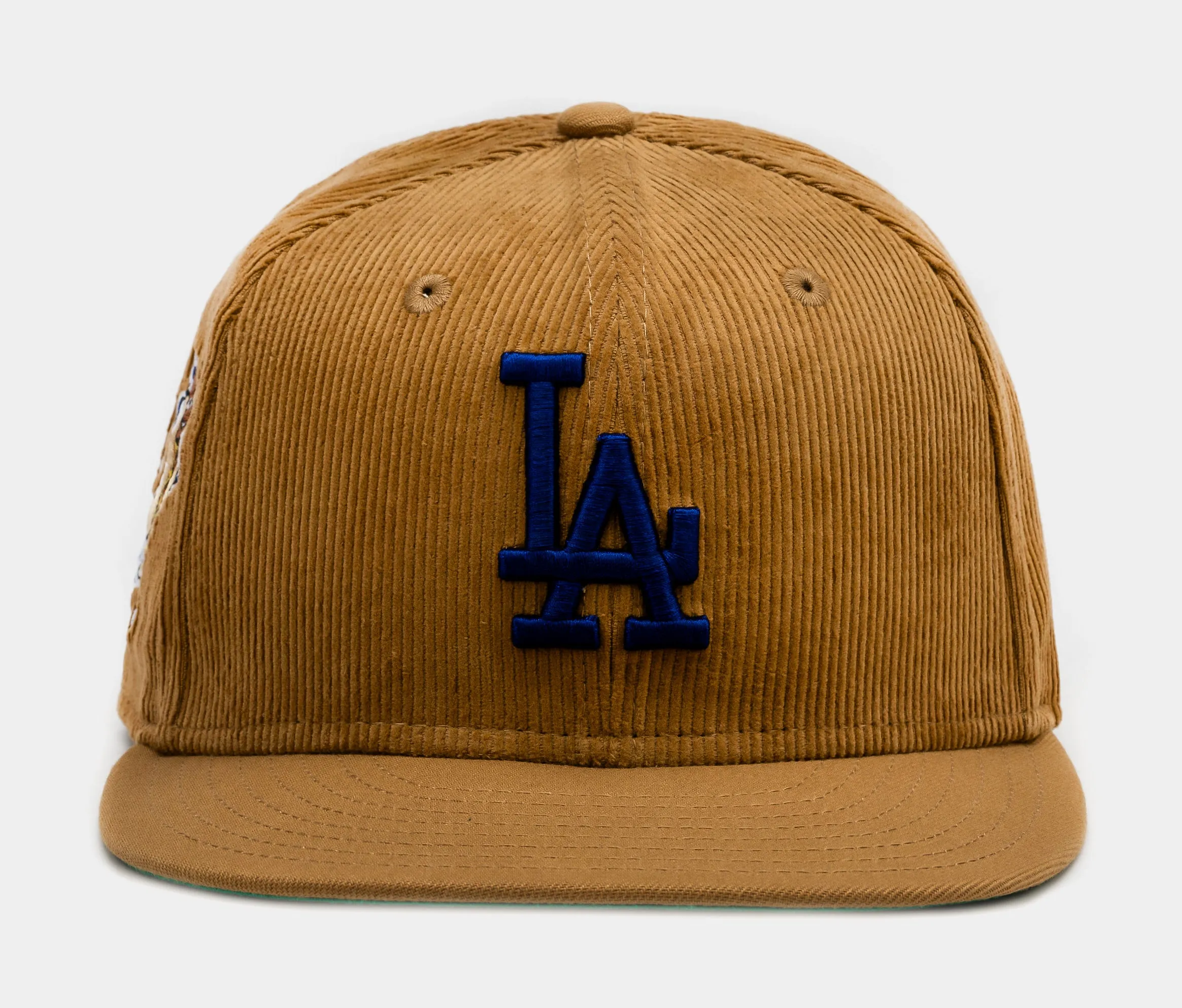 Los Angeles Dodgers Corduroy 59Fifty Fitted Mens Hat (Beige/Blue)