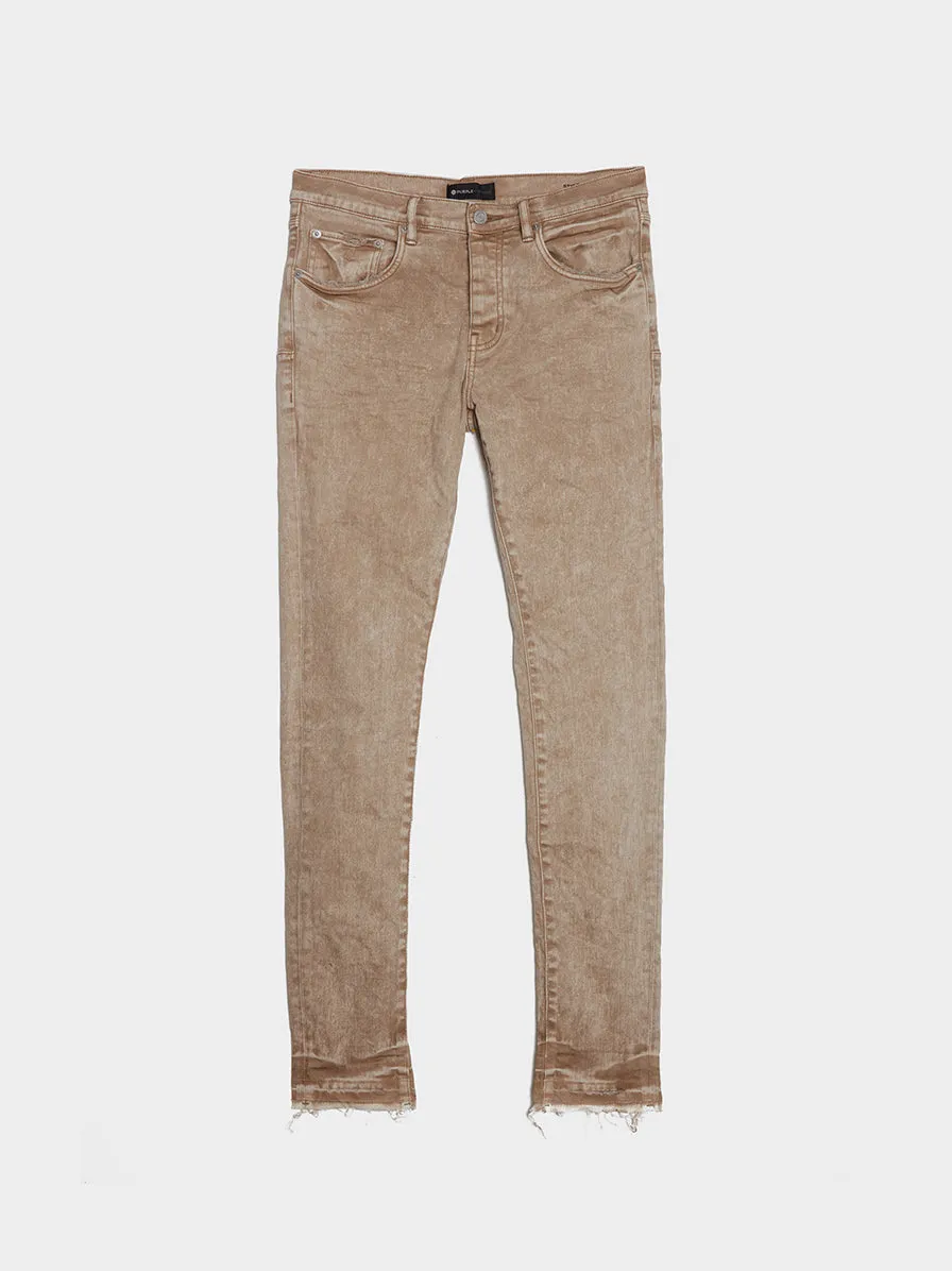 Low Rise Slim Leg Jean, Beige Snow Wash