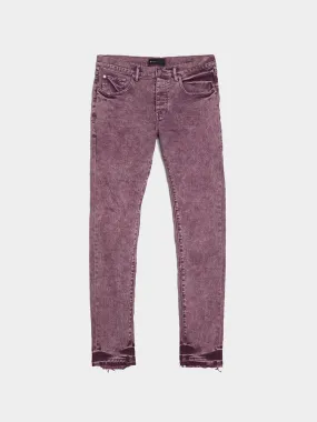 Low Rise Slim Leg Jean, Light Purple Snow Wash