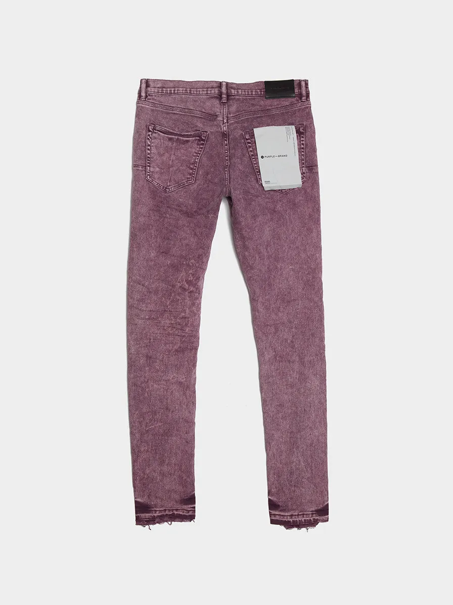 Low Rise Slim Leg Jean, Light Purple Snow Wash