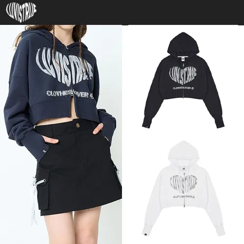 LUV IS TRUE  |Street Style Long Sleeves Logo Hoodies & Sweatshirts