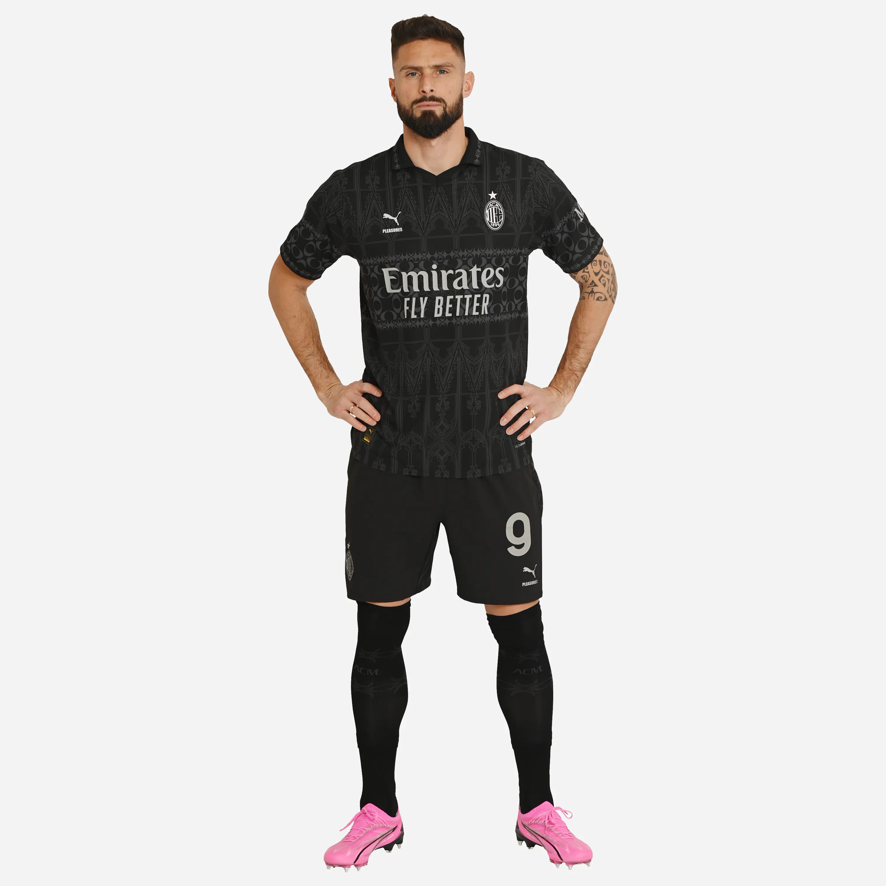 MAGLIA GARA AUTHENTIC AC Milan x Pleasures 2023/24  – Dark version