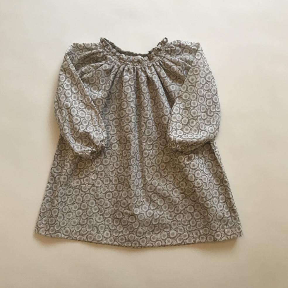 Marie-Chantal Taupe Floral Cotton Dress: 18 Months (Brand New)