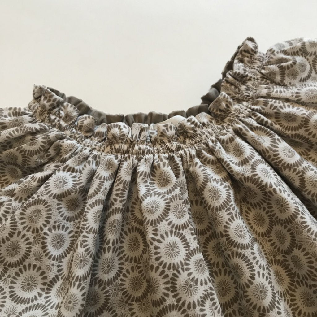 Marie-Chantal Taupe Floral Cotton Dress: 18 Months (Brand New)