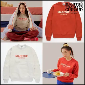 Marithe + Francois Girbaud  |Street Style Long Sleeves Logo Hoodies & Sweatshirts