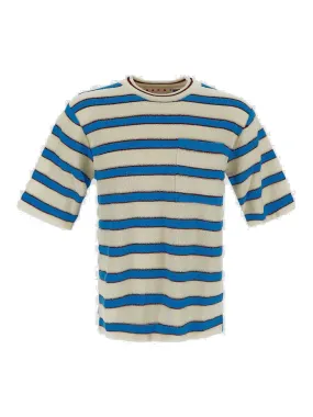 Marni Logo Patch Striped Crewneck T-Shirt