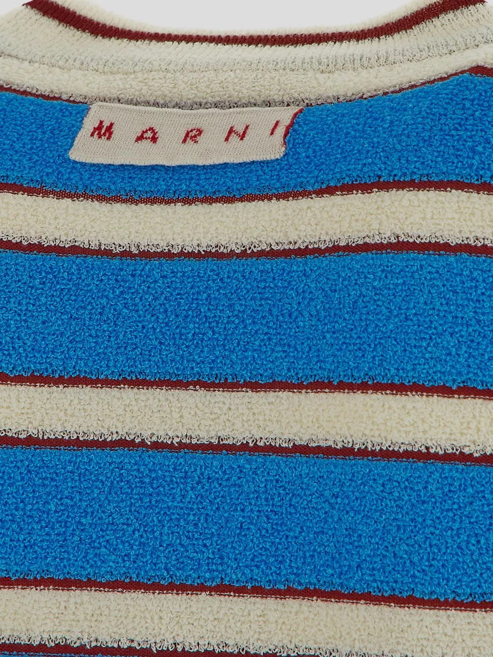 Marni Logo Patch Striped Crewneck T-Shirt