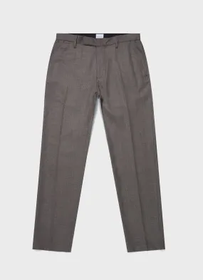 Men's Travel Wool Trouser in Dark Stone Melange