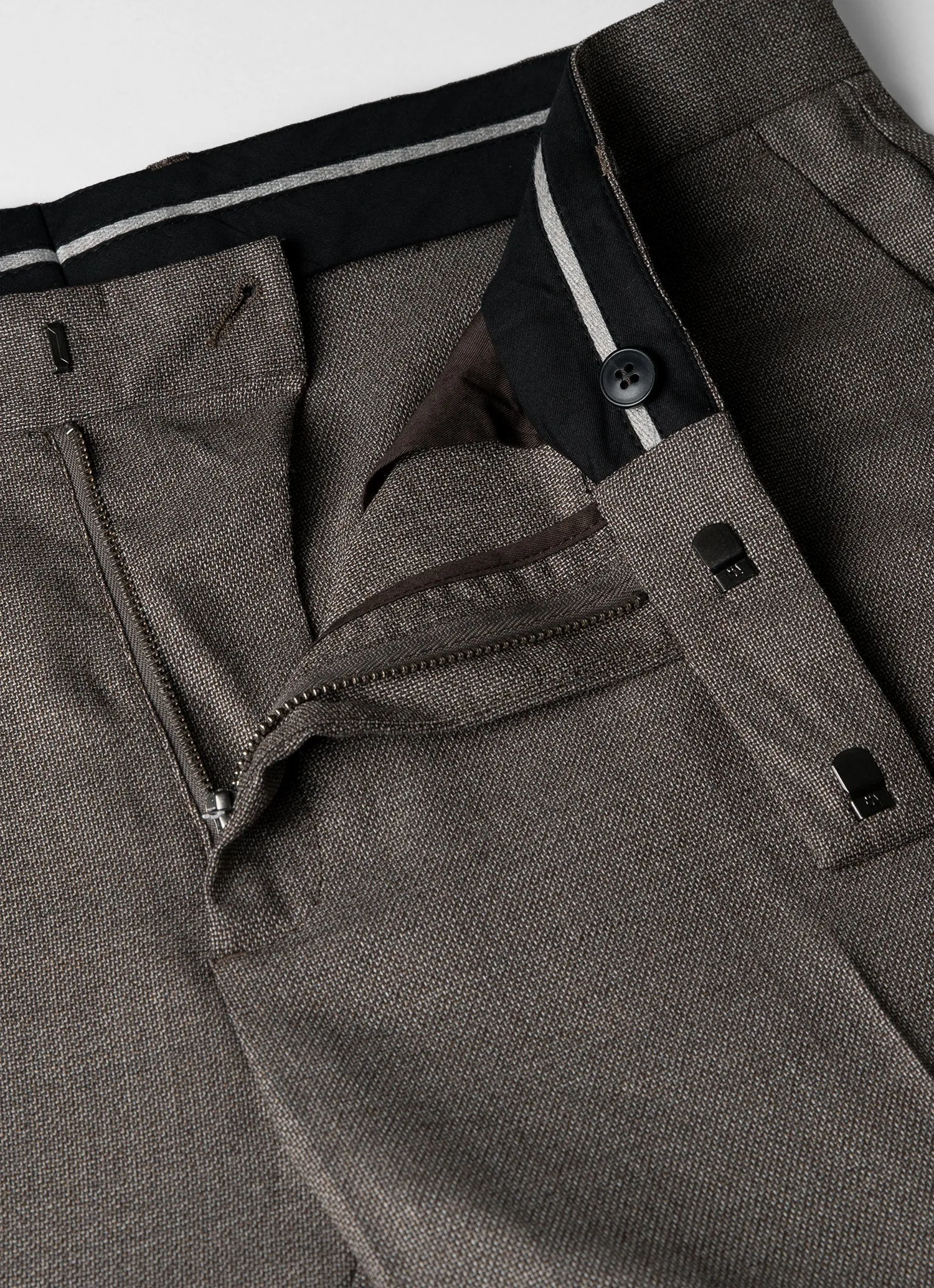 Men's Travel Wool Trouser in Dark Stone Melange