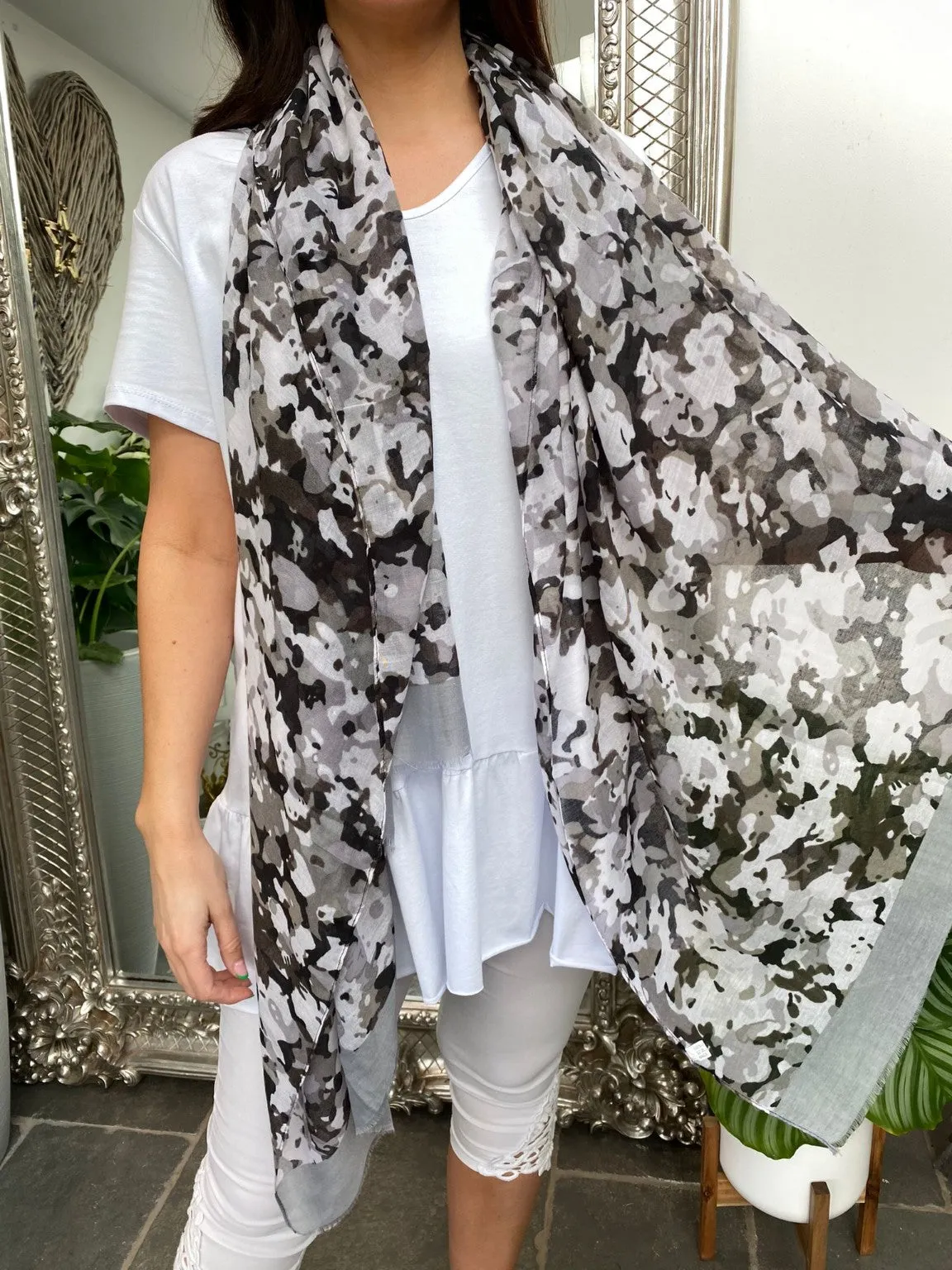 Monochrome Print Scarf