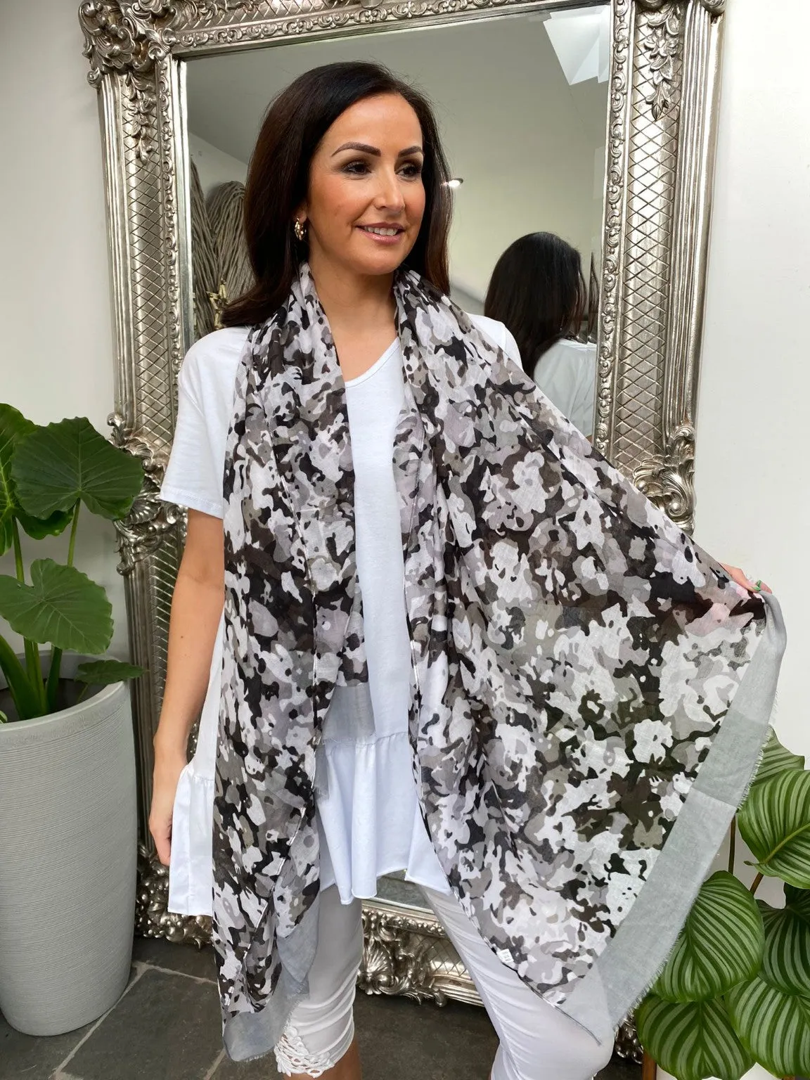 Monochrome Print Scarf