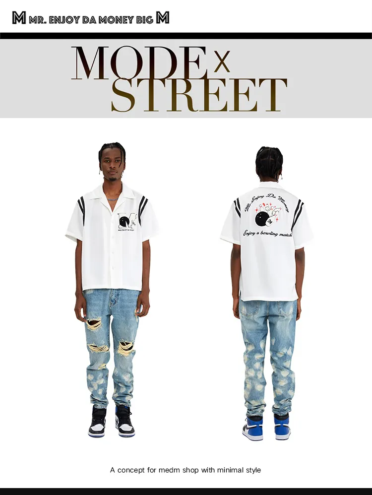 MR. ENJOY DA MONEY  |Crew Neck Button-down Unisex Blended Fabrics Street Style